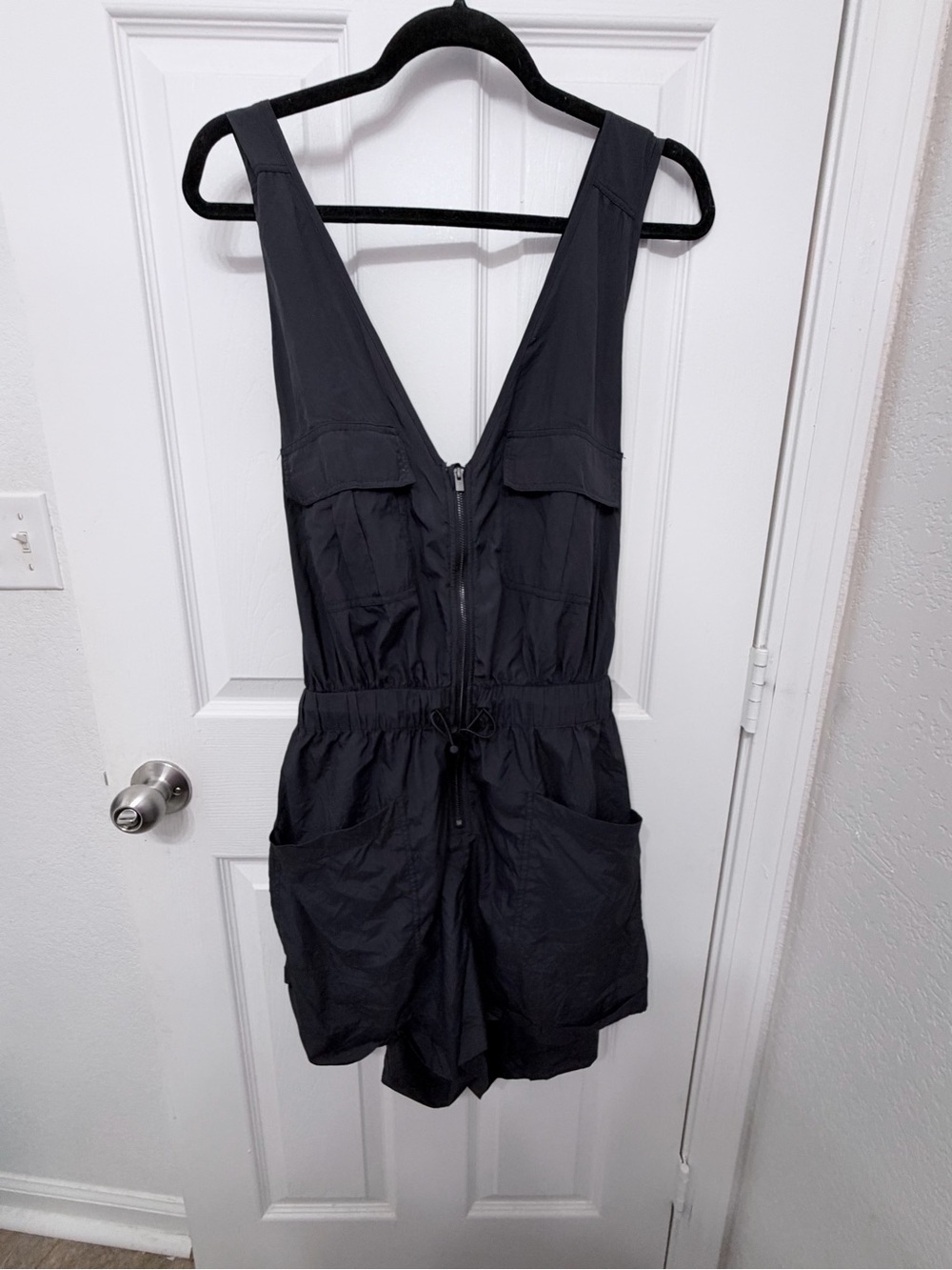 Free People FP Movement Black Utility Romper XL NWT Cross Back $108 0074